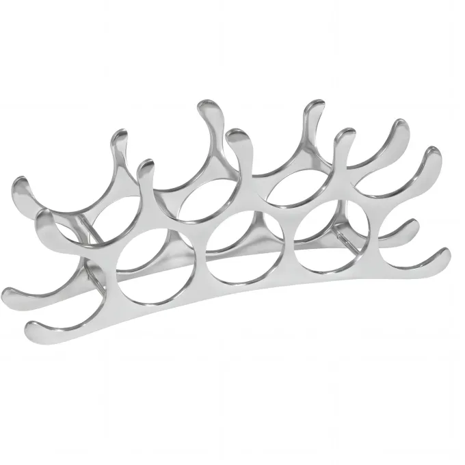Modernes Weinregal 55cm Alu silber für 9 Flaschen Flaschenhalter Flaschenregal