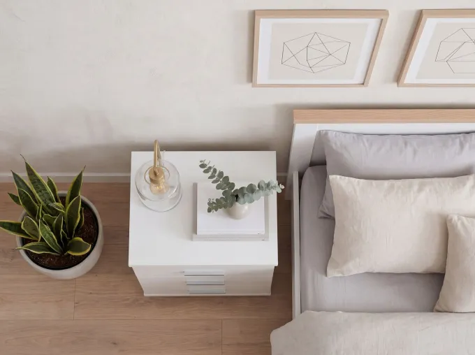 Nachtkonsole Nachtschrank Holz Nachtkästchen Schlafzimmer Design Nachttisch