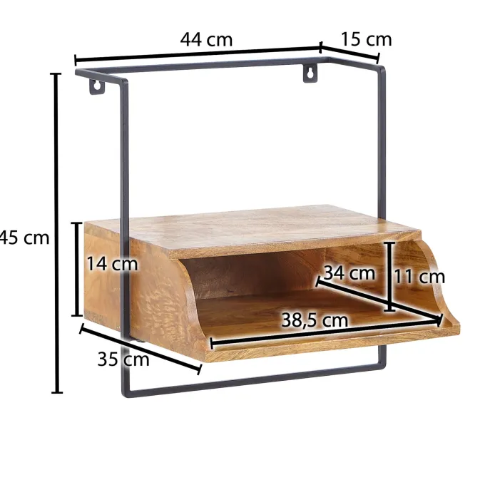 Nachtkonsole Wandmontage Massiv Ablage schwebender Nachttisch Wandboard Stauraum