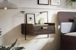 Nachtkonsole Wandmontage Schublade schwebender Nachttisch Wandboard Stauraum