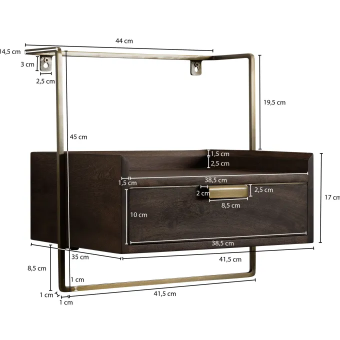 Nachtkonsole Wandmontage Schublade schwebender Nachttisch Wandboard Stauraum