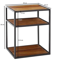 Nachttisch FineBuy Beistelltisch Boxspringbett Holz Massiv 40x50x35 cm Tisch