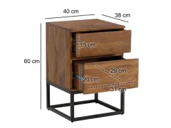Nachttisch FineBuy Nachtkonsole Boxspringbett Massivholz 40x38x60 cm Schubladen