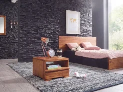 Nachttisch Massivholz Schublade & Ablage Flache Nachtkommode Futon Nachtkästchen