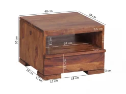 Nachttisch Massivholz Schublade & Ablage Flache Nachtkommode Futon Nachtkästchen