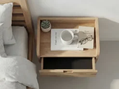 Nachttisch 45x30cm Massivholz Nachtkonsole Hängend mit Schublade schwebend
