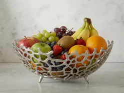 Obstschale Früchtekorb Aluminium Groß Schale 46cm Dekoschale Metall Obstkorb