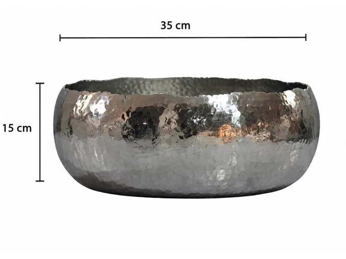 Obstschale Früchteschale Aluminium Rund Schale 35cm Hammerschlag Metall Obstkorb