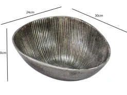 Obstschale Früchteschale Aluminium Schale 40cm Dekoschale Metall Obstkorb Oval