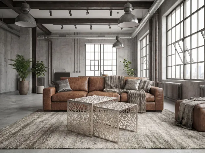 Satztisch 2er Set Couchtisch Aluminium Beistelltisch Metall Wohnzimmertisch Alu