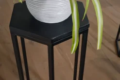 Satztisch FineBuy Massivholz Blumentisch 3er Set Säulentisch Dekosäule Eckig