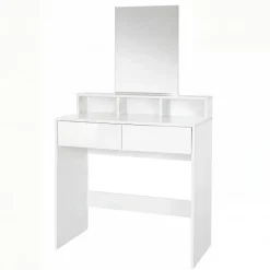 Schminktisch 80cm Kosmetiktisch Frisiertisch Weiß Spiegel Make-Up-Tisch Regal