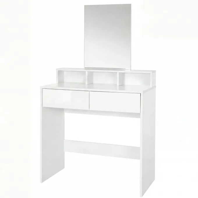 Schminktisch 80cm Kosmetiktisch Frisiertisch Weiß Spiegel Make-Up-Tisch Regal