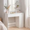 Schminktisch 90cm Kosmetiktisch Frisiertisch Weiß Spiegel Make-Up-Tisch Regal