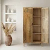 Schrank Mango Massivholz 180cm Massivholzschrank Kleiderschrank Mehrzweckschrank