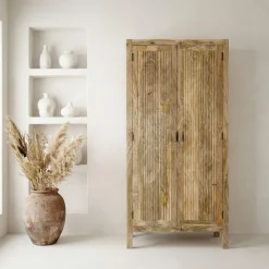 Schrank Mango Massivholz 187cm Massivholzschrank Kleiderschrank Mehrzweckschrank