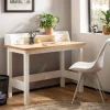 Schreibtisch FineBuy Bürotisch 106 cm Weiß Schublade Platzsparend Computertisch