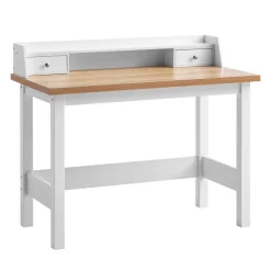 Schreibtisch FineBuy Bürotisch 106 cm Weiß Schublade Platzsparend Computertisch