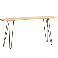 Schreibtisch FineBuy Bürotisch 150 cm Akazie Massivholz Computertisch Baumkante