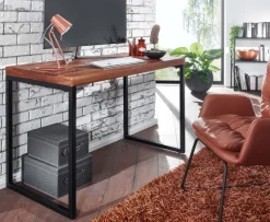Schreibtisch FineBuy Bürotisch Massivholz 117x59x76,5 cm Computertisch Tisch