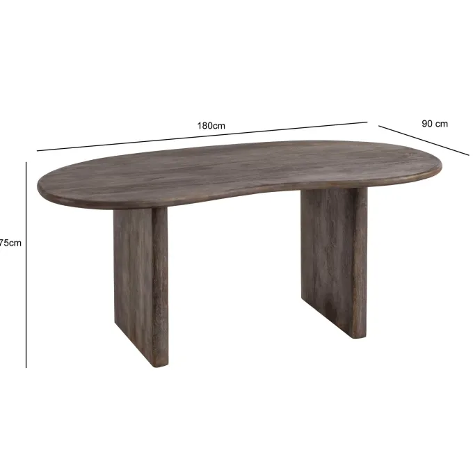 Schreibtisch FineBuy Computertisch 180 cm Massivholz Bürotisch Nierenform