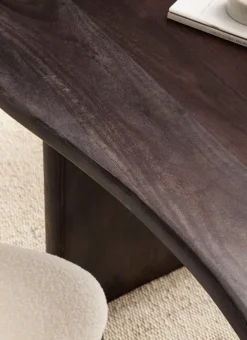 Schreibtisch FineBuy Computertisch 180 cm Massivholz Bürotisch Nierenform