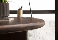 Schreibtisch FineBuy Computertisch 180 cm Massivholz Bürotisch Nierenform