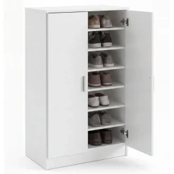 Schuhschrank FineBuy Flurschrank Flurmöbel Holz Weiß Schuhkommode Schuhregal