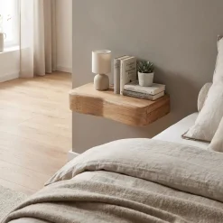 Schwebende Nachtkonsole Massiv 40cm Nachttisch Schublade Hängend Nachtschrank