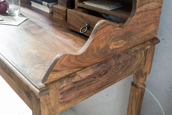 Sekretär FineBuy Schreibtisch Holz Massiv Konsolentisch 115 cm mit Schubladen