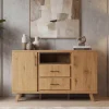 Sideboard Eiche Dekor 150cm Kommode Anrichte Standschrank mit Türen Schubladen