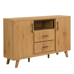 Sideboard Eiche Dekor 150cm Kommode Anrichte Standschrank mit Türen Schubladen