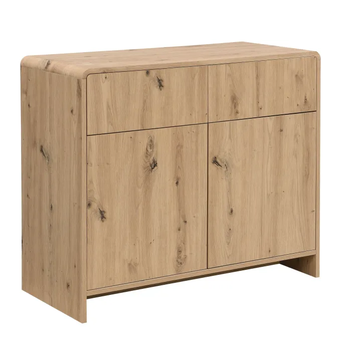 Sideboard Eiche Dekor 88cm Kommode Anrichte Standschrank mit Türen Schubladen