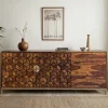 Sideboard FineBuy Anrichte Sheesham Massivholz 180 cm Kommode Türen Schubladen