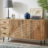 Sideboard Massivholz 160cm Kommode Anrichte Standschrank mit Türen Schubladen