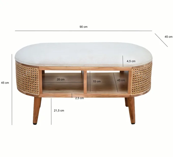Sitzbank 90cm Garderobenbank Massiv Flurbank Garderobe Schlafzimmer Schuhbank