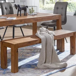 Sitzbank FineBuy Massiv Holz Esszimmerbank Küchenbank Holzbank Esszimmer Bank