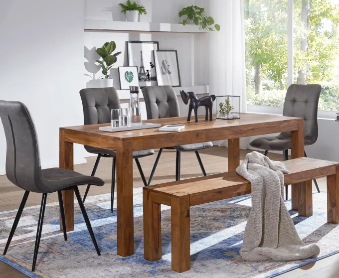 Sitzbank FineBuy Massiv Holz Esszimmerbank Küchenbank Holzbank Esszimmer Bank