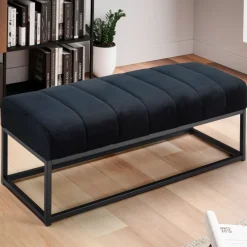 Sitzbank FineBuy Polsterbank Samt 108 cm Bettbank Flurbank Modern Bank Garderobe