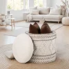 Sitzhocker FineBuy Hocker Stauraum 40x45 cm Boho Design gepolstert Aufbewahrung