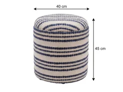Sitzhocker Stauraum Baumwolle 40cm Beige Stoffhocker Rund Polsterhocker Stoff