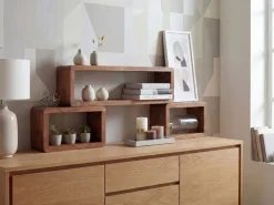 Standregal 3er Set Sheesham Holz Massiv Cube Dekoregal Holzregal Echtholz Regal