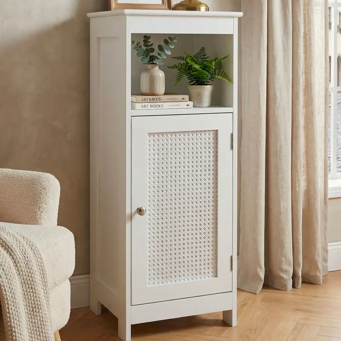 Standregal Weiß Wohnregal Nischenregal Stauraumregal Kleiner Schrank - Kommode