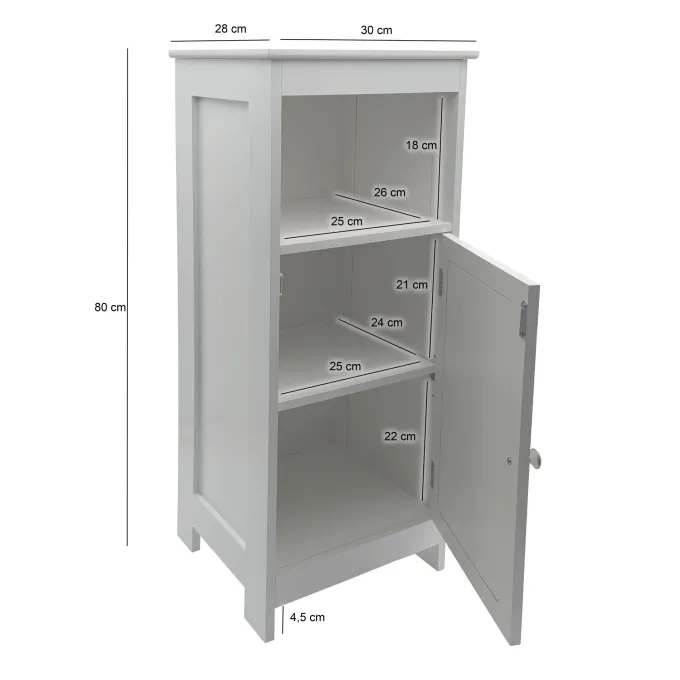 Standregal Weiß Wohnregal Nischenregal Stauraumregal Kleiner Schrank - Kommode