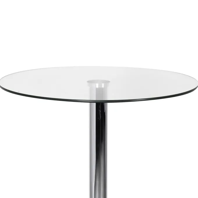 Stehtisch FineBuy Bartisch Bistrotisch Imbisstisch Metall Chrom Glas Rund 60 cm