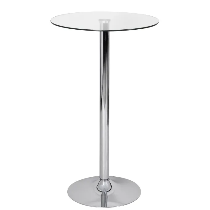 Stehtisch FineBuy Bartisch Bistrotisch Imbisstisch Metall Chrom Glas Rund 60 cm