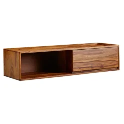TV-Board Kommode 110cm hängend Sheesham Massivholz TV Lowboard mit 1 Schublade