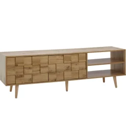 TV-Board Kommode 160cm MDF Eiche Dekor Design Front Lowboard mit 2 Türen Fernsehschrank