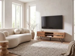 TV Board Lowboard Fernsehschrank Akazie Massivholz 160cm Fernsehtisch mit Türen