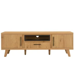 TV Board Lowboard Fernsehschrank Eiche Dekor 150cm TV Schrank Türen Schublade